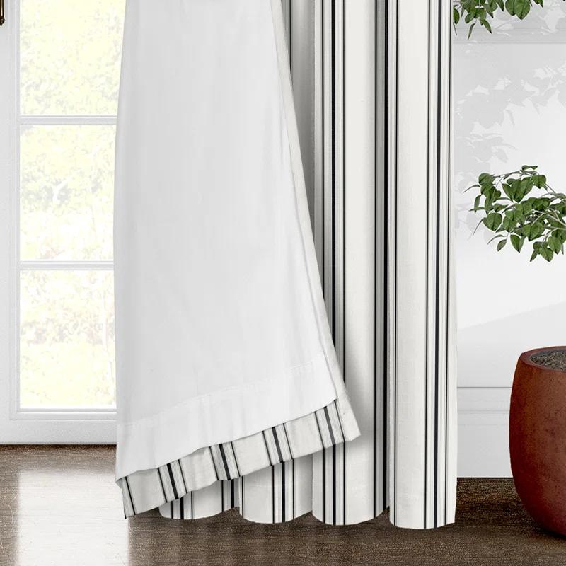 6ix Tailors Fine Linens August Stripe Rod Pocket Drapery Panels - Pair