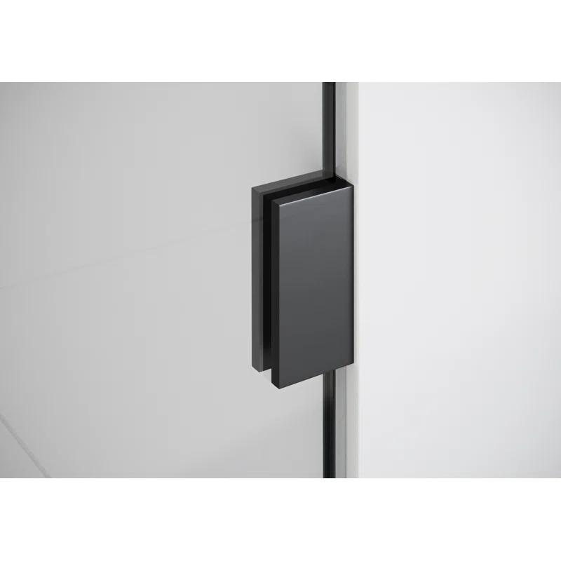 34 in. x 58 in. Frameless Glass Hinged Bathtub Door in Matte Black