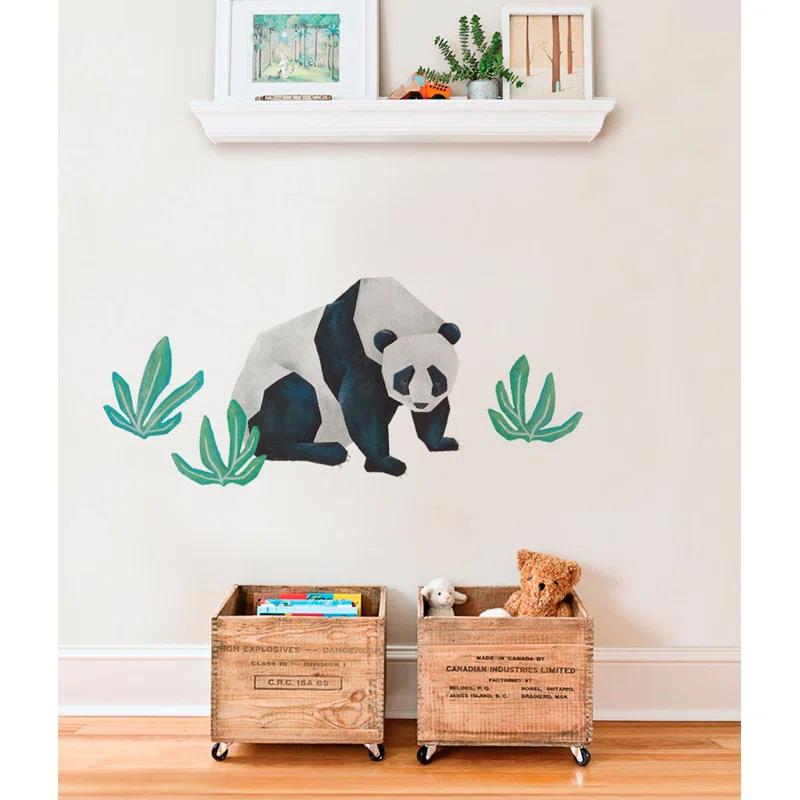 Harriet Bee Barela Panda Wild Animals, Tropical Leaves Wall Decal | Wayfair