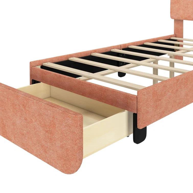 Isabelle & Max™ Avaah Solid Wood Panel Bed with Arch Headboard with 1 Drawer End Storage