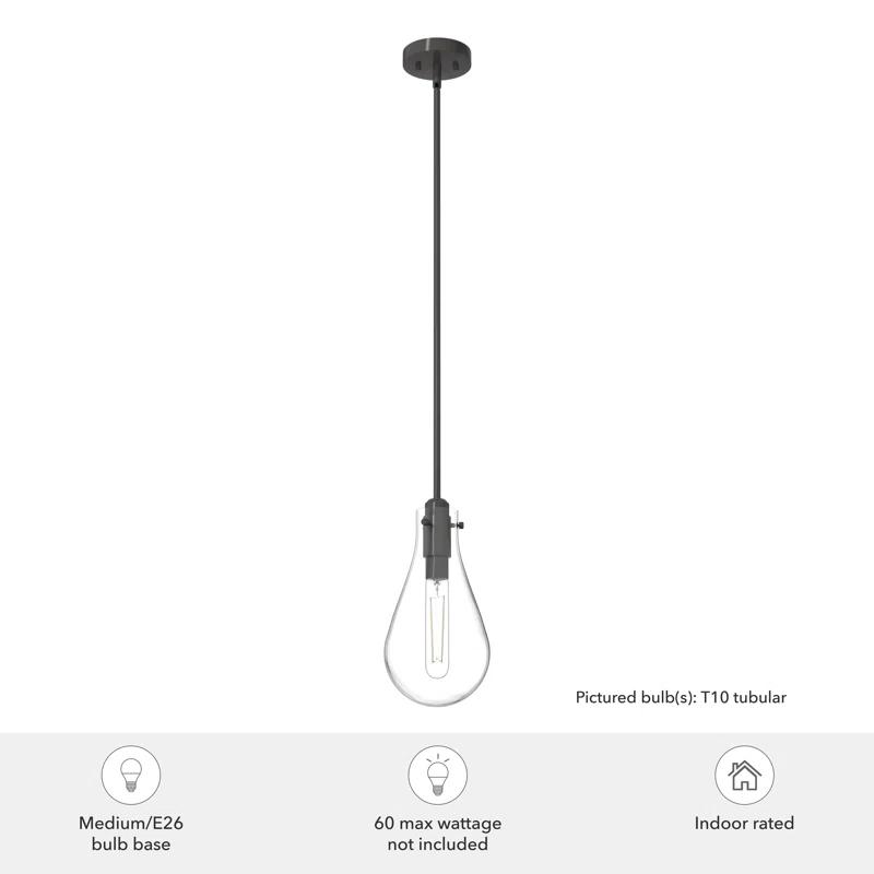 Hunter Fan Lundin 1 - Light Single Tear Drop Pendant