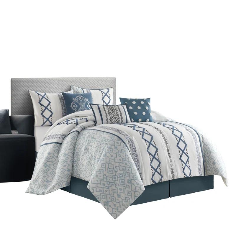 Nanshing America, Inc Anthony Microfiber 7 Piece Comforter Set