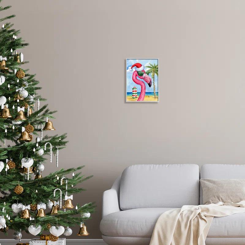 Stupell Industries " Flamingo Tropical Christmas " by Paul Brent