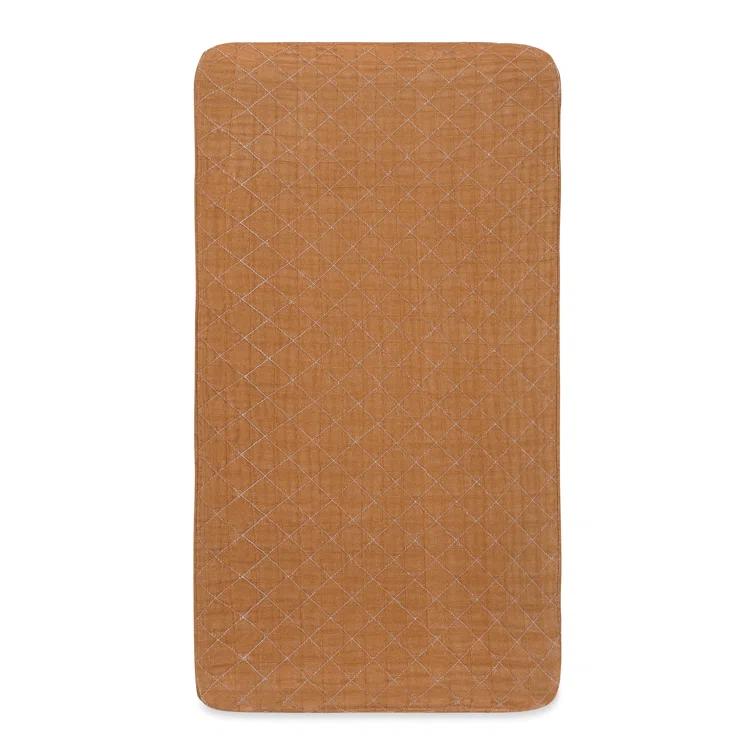 Burnt Sienna Quilted Muslin Changing Pad Cover