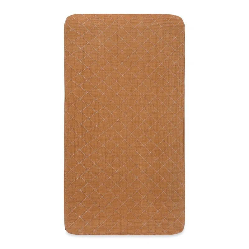 Burnt Sienna Quilted Muslin Changing Pad Cover
