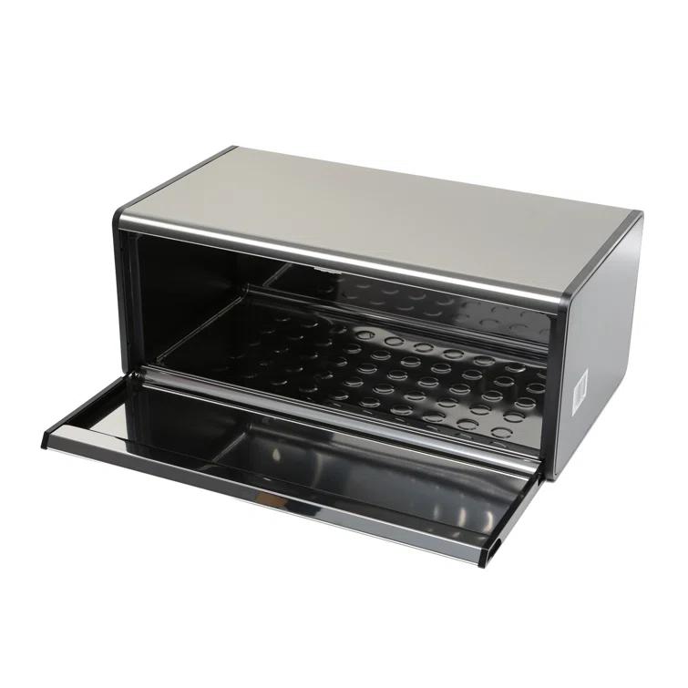 Brabantia Fall Front Bread Box, Matte Steel Fingerprint Proof