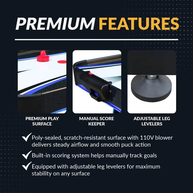 Hathaway Games 5' Two Player Air Hockey Table with Manual Scoreboard