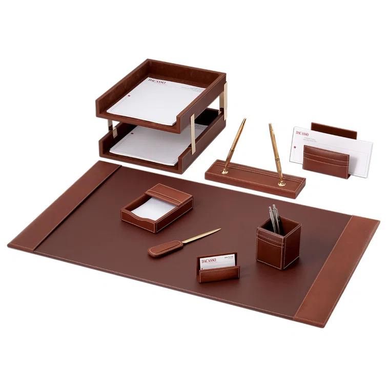 Dacasso Leather Desk Organizer Set