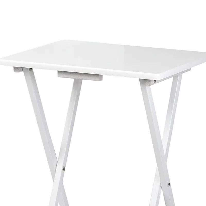 PJ Wood 19.09'' Solid Wood Rectangular Portable Folding Table (Set of 2)