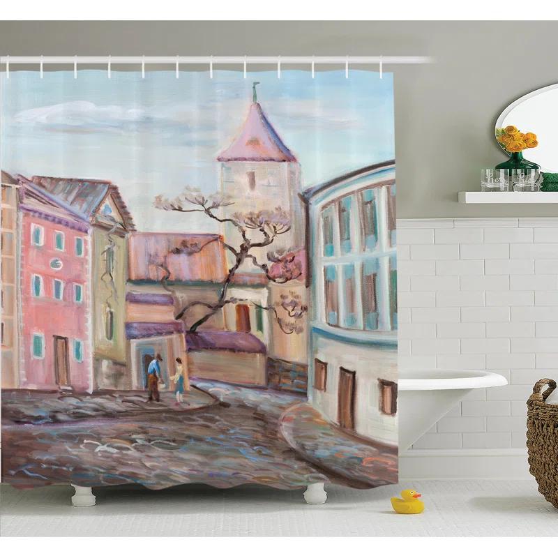 East Urban Home Shower Curtain with Hooks Included