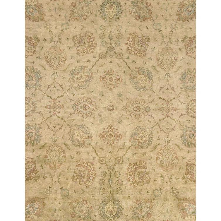 Bokara Rug Co., Inc. Rectangle Oriental Hand-Knotted Wool Area Rug in Cream/Beige