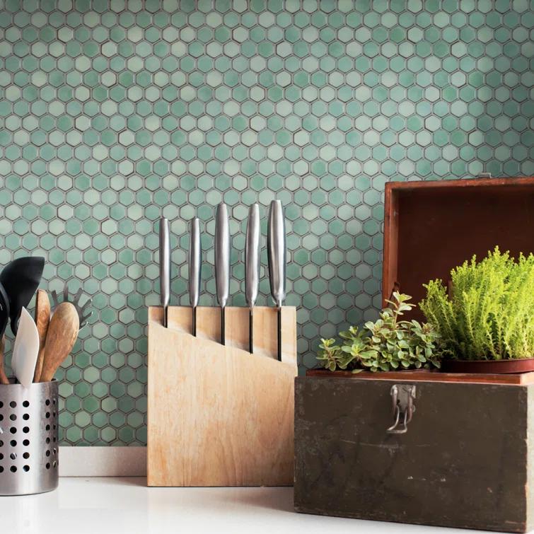 Merola Tile Hudson 1" Hex 11-7/8 " x 13-1/4 " Porcelain Mosaic Floor and Wall Tile