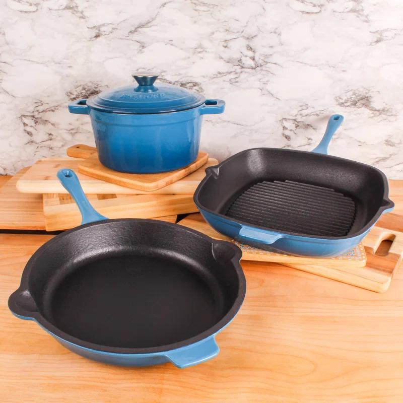 BergHOFF BergHOFF Neo 4Pc Cast Iron Set Grill Pan, Fry Pan & 3Qt Dutch Oven