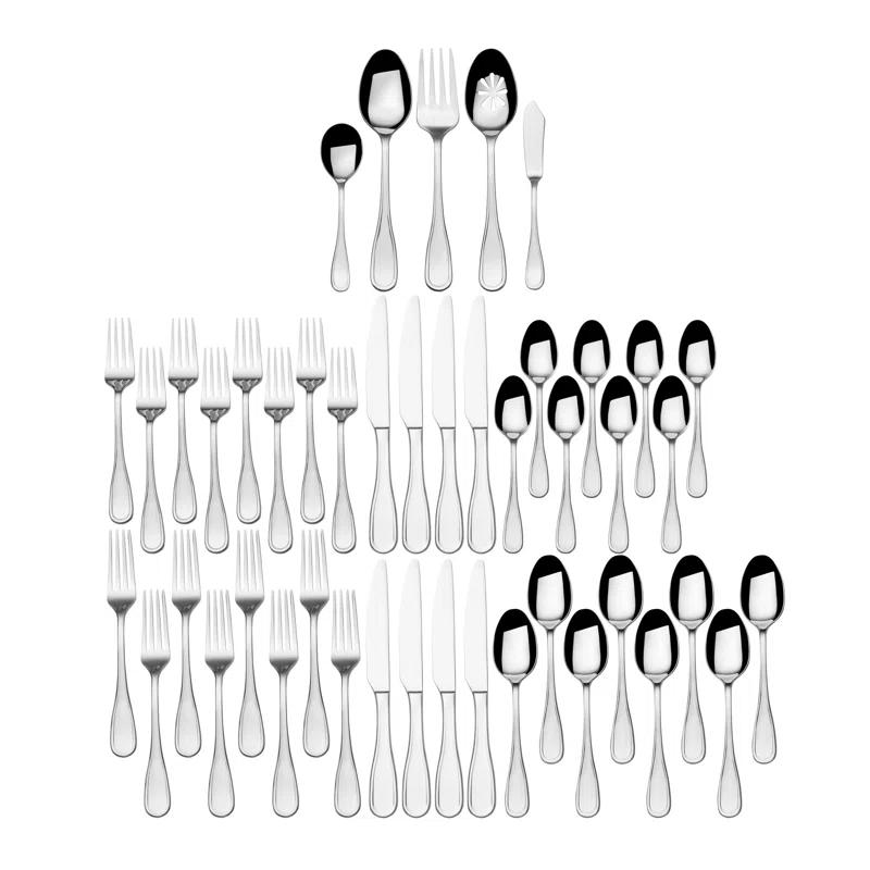 Fitz and Floyd Fitz and Floyd Everyday Bistro Classic Silverware 45piece service for eight, Gray