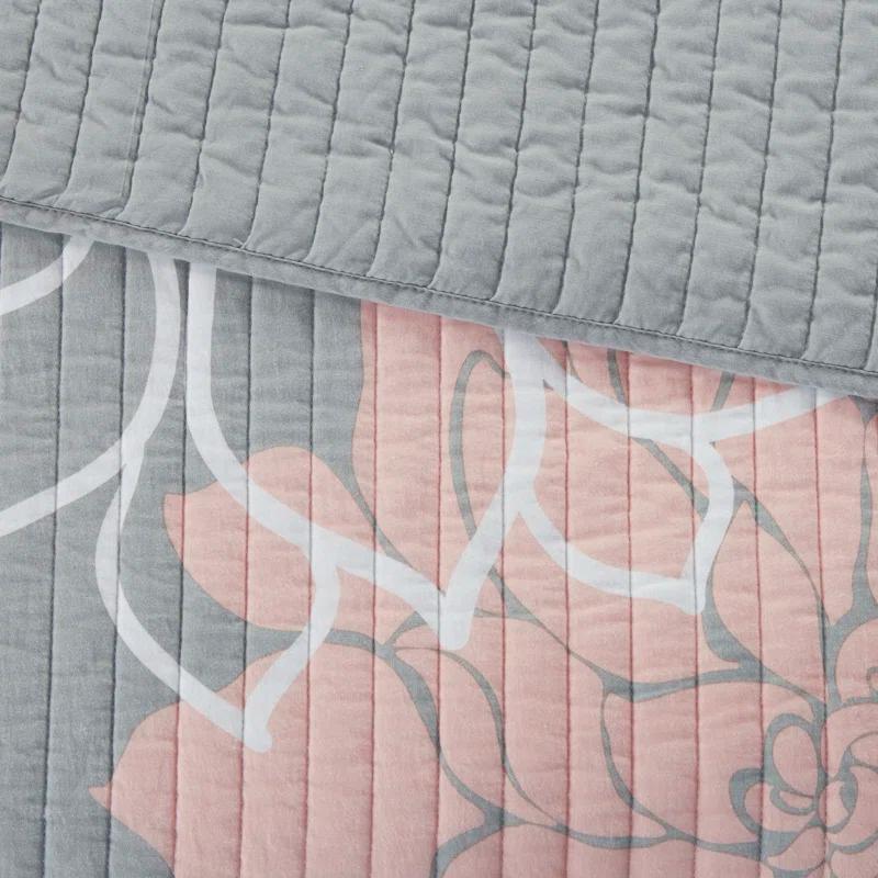 Lola Floral 6 Piece Reversible Cotton Quilt Set