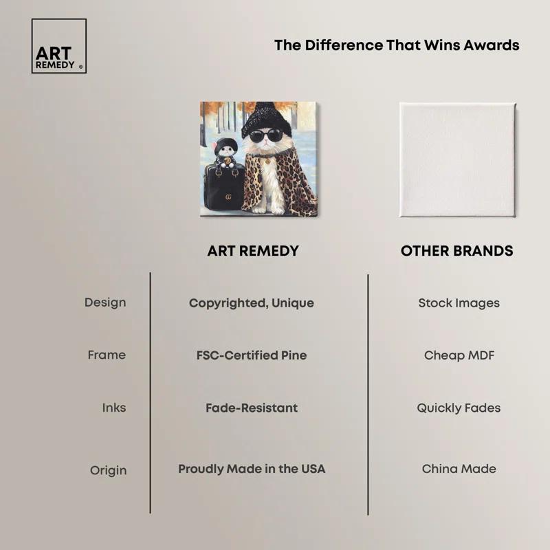 Art Remedy Friendly Fashion Canvas Cute Cat Art Prints by Art Remedy