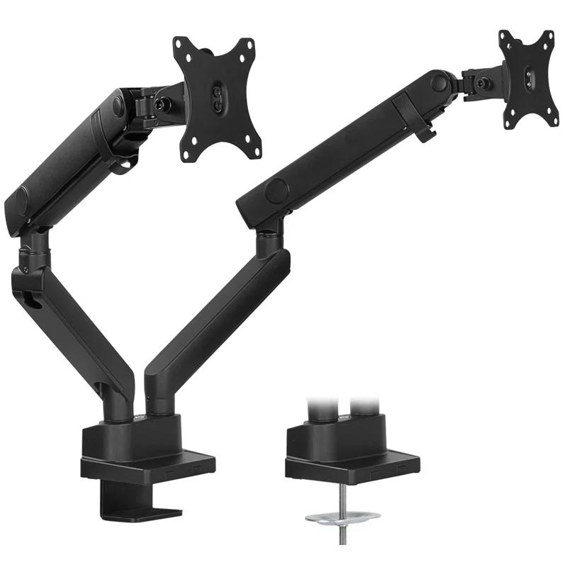 Mount-It Height Adjustable Articulating Dual Monitor Arm Mount Desk Stand | For 17 - 32 in. Screens