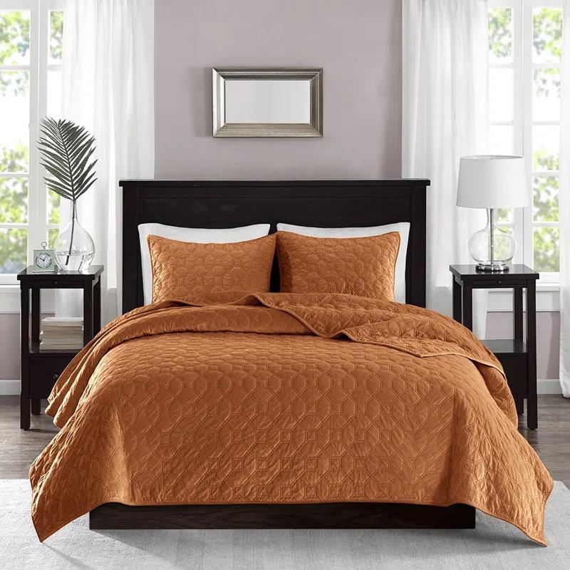 Madison Park Harper 3 Piece Velvet Quilt Set