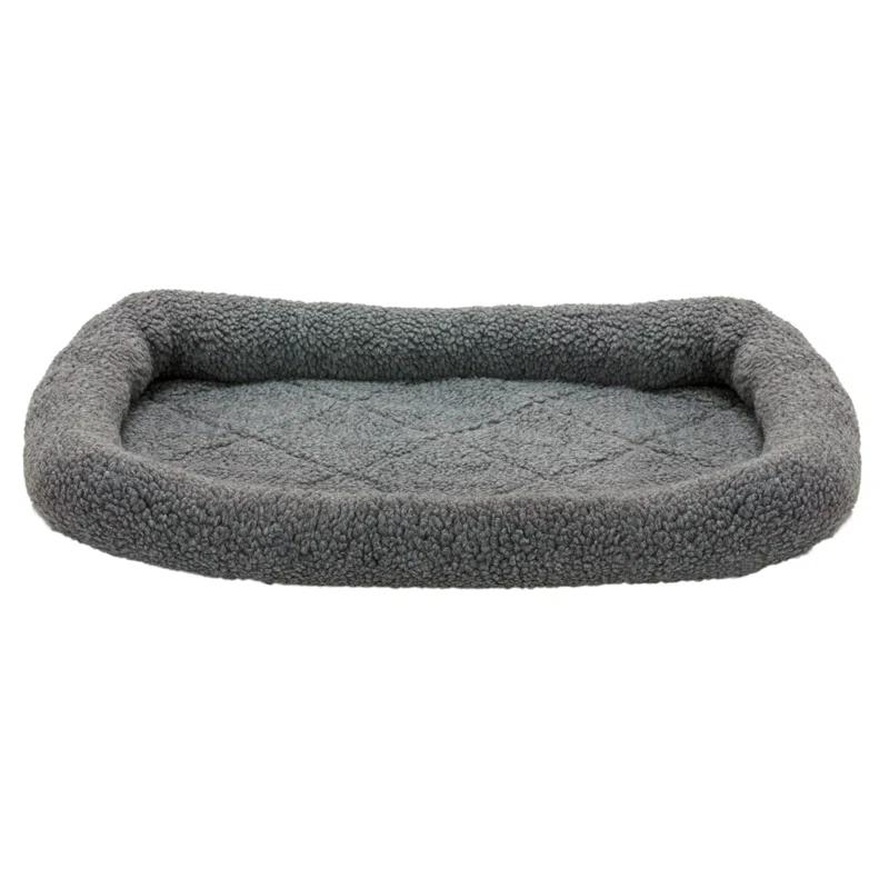 FurHaven Faux Lambswool Crate Bolster Pet Bed
