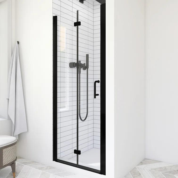 JimsMaison 30 In. W X 72 In. H Pivot Semi-Frameless Shower Door JMGBSD0430B