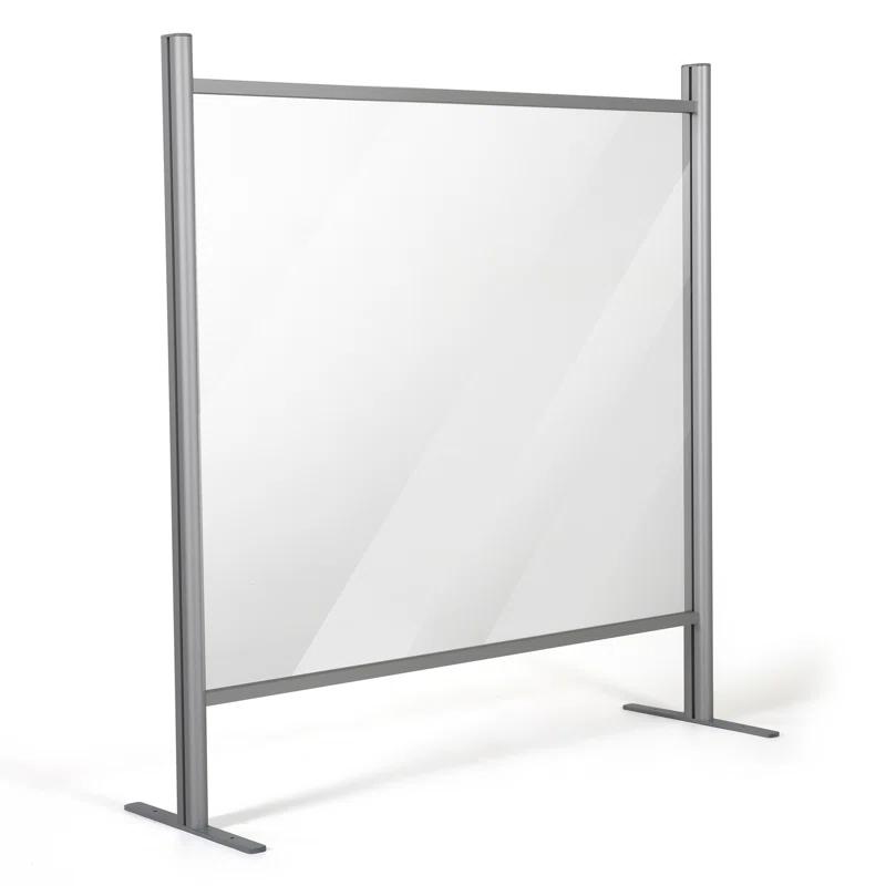 MT Displays Metal/Glass 1 Panel Sneeze Guard with Pass Through Window