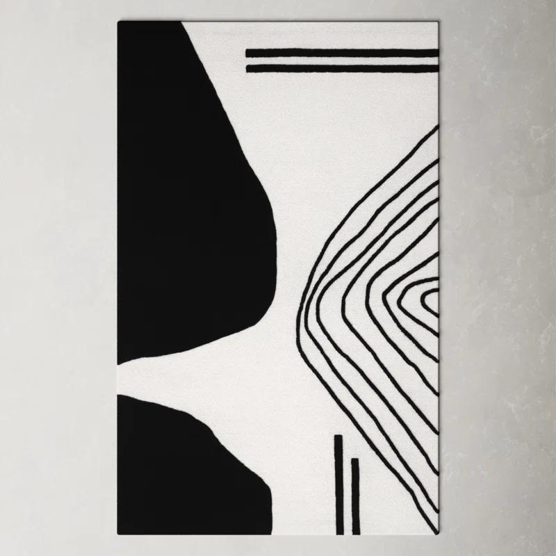 Felipe Handmade Wool Ivory/Black Rug