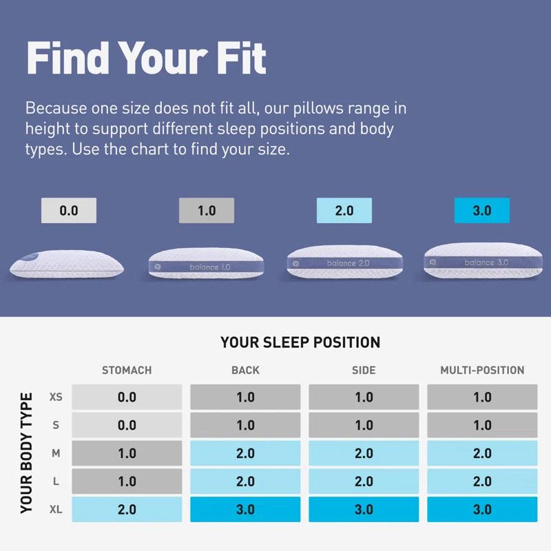Bedgear Bedgear Balance Performance Pillow - Medium - Moisture Wicking - All Sleep Positions