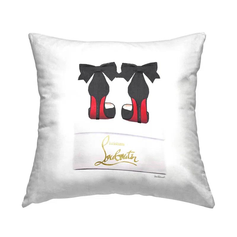 Stupell Industries Stupell Industries Designer Bow Heels Shoes Fashionable Glam Detail Printed Throw Pillow by Amanda Greenwood