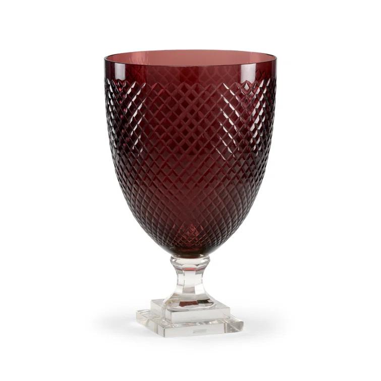 Wildwood Diamond 14'' H Crystal Tabletop Hurricane
