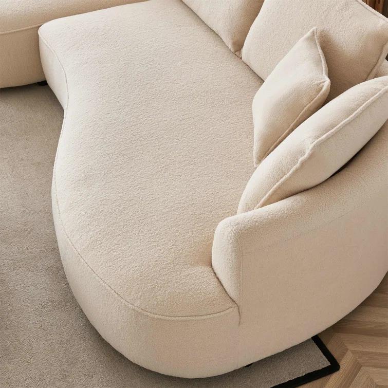 Excellent Future 122.8" Curved Sofa Modern Curved Couch Living Room Modular Sectional Sofa
