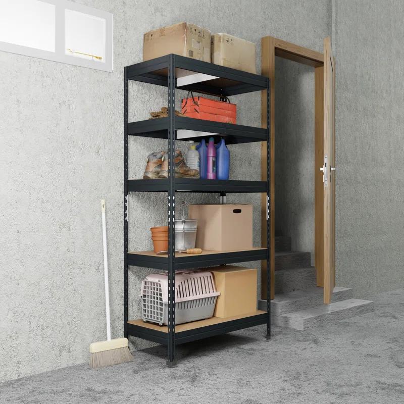 AR SHELVING AR Shelving Heavy Duty 4-Tier Powder-Coated Steel Garage Storage Shelving Unit in Matte Dark Gray, HDF Racks (59.4 in. W x 71 in. H x 24 in. D)