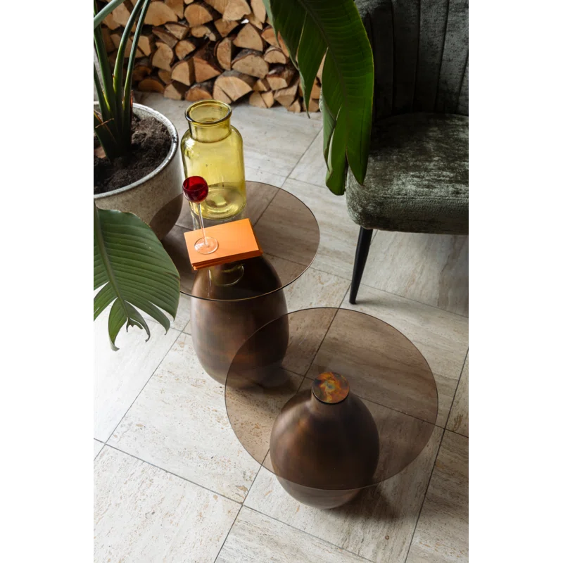 Dutchbone Selene Glass Top End Table Set