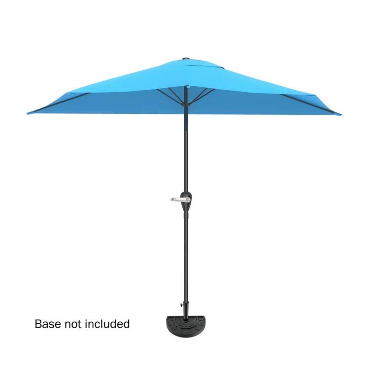 Pure Garden Summertime Umbrellas 3 Half Umbrella Outdoor Patio Shade - 9' Patio Umbrella with Easy Crank - Small Canopy for Balcony, Table, or Deck by Pure Garden