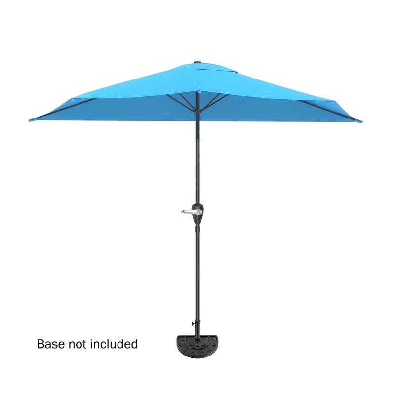 Pure Garden Summertime Umbrellas 3 Half Umbrella Outdoor Patio Shade - 9' Patio Umbrella with Easy Crank - Small Canopy for Balcony, Table, or Deck by Pure Garden