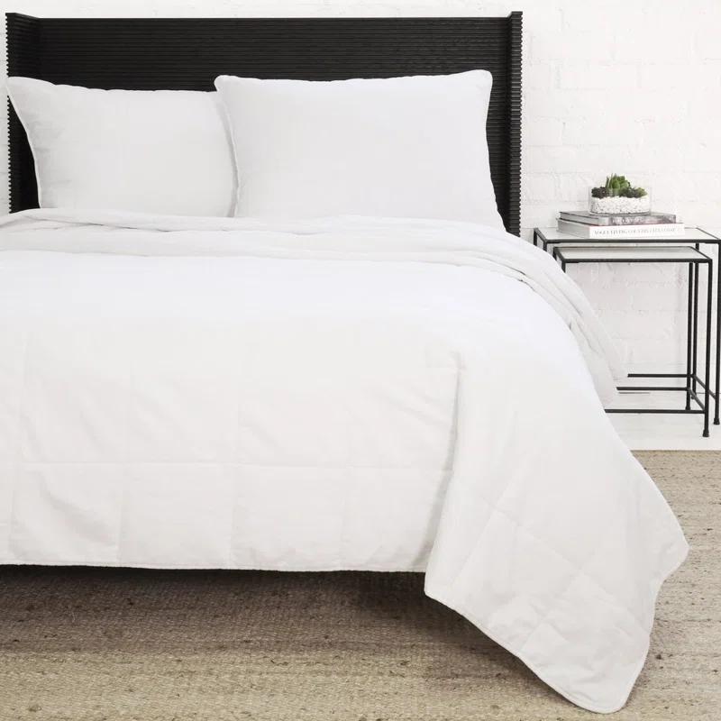 Amsterdam Cotton Velvet Coverlet by Pom Pom at Home - White / Twin