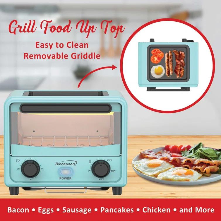 Winston Brands Mini Toaster Oven with Removable Non-Stick Griddle