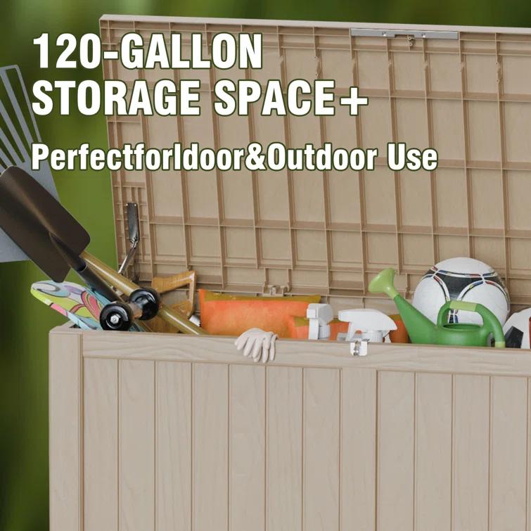 Emperic Design Emperic Design 120 Gallon Water Resistant Resin Lockable Deck Box