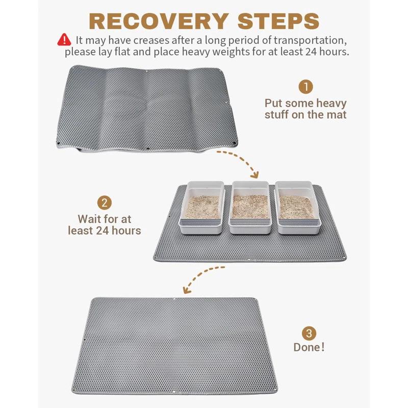 BBCPC Extra Large Cat Litter Mat, Machine Washable, Waterproof & Easy Clean