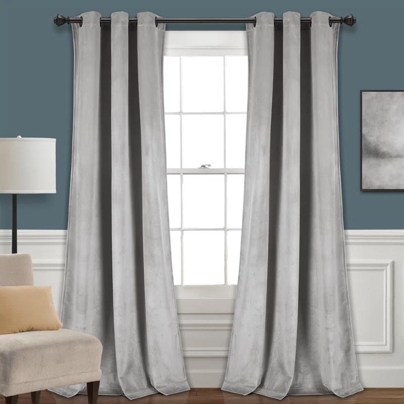 Lush Decor Prima Velvet Solid Velvet Solid Room Darkening Thermal Curtain Panels (Set of 2)
