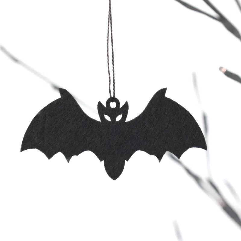 Haunted Hill Farm Haunted Hill Farm Set of 3 Halloween Trees with Bats and Orange LED Lights, 3-ft., 4-ft., and 5-ft.