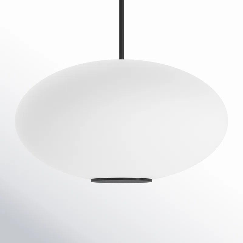 Illusion Dimmable LED Pendant With Oval Shaped Glass Shade, Adjustable Color Temperature