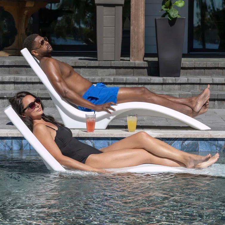 Step2 Step2 White Weighted Vero Pool Lounger and Patio Chaise