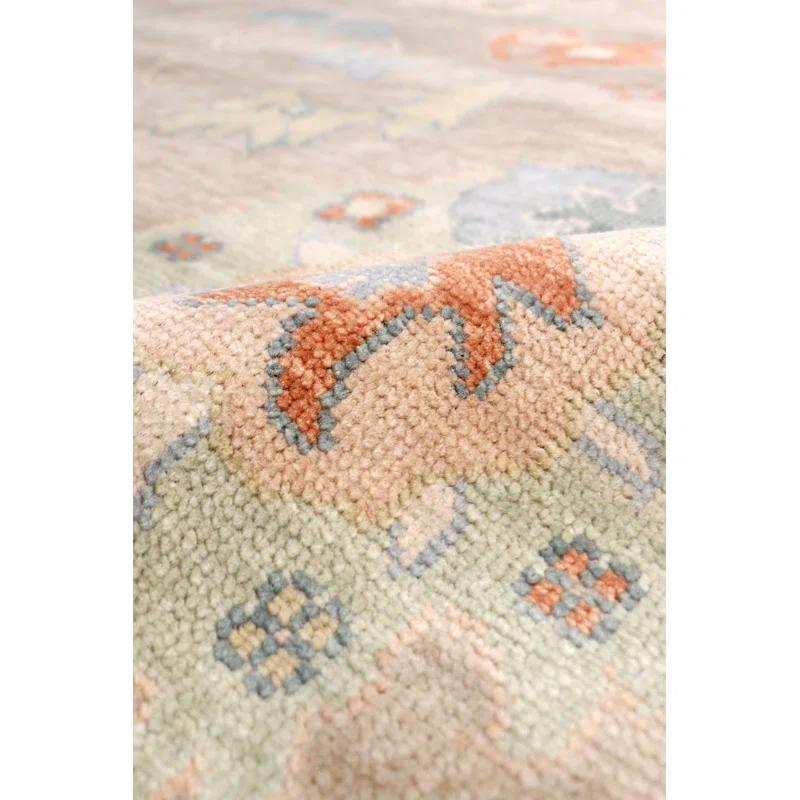 Pasargad Oushak Hand Knotted Wool Floral Rug