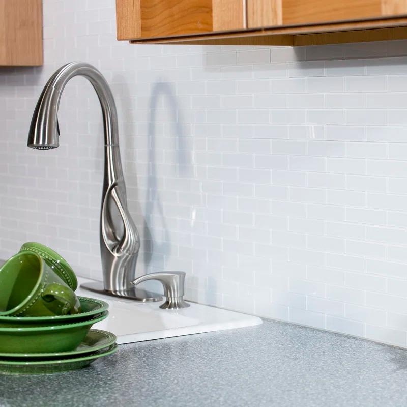 Aspect Aspect Peel and Stick Matted Glass Backsplash Kit in Frost for Kitchen and Bathrooms (15 sq ft Kit)