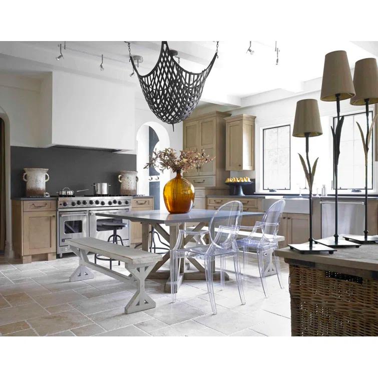 Louis Ghost Polycarbonate 2.0 Outdoor Stacking Dining Armchair (Set of 2)