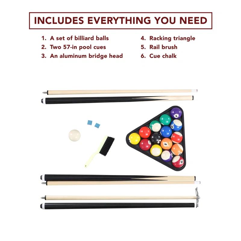 Hathaway Games Hathaway Augusta 8 Ft Furniture Pool Table – Includes Cue Sticks, Billiard Balls – Classic Design Perfect for Family, Home, Dining, or Living Room