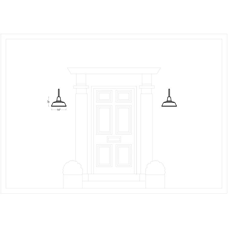 Fisher Outdoor Pendant Light - Black / 14" Dia