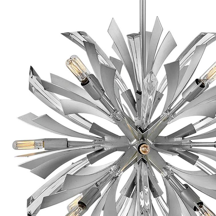 Fredrick Ramond Vida 22" Thirteen-Light Modern Orb Hanging Chandelier w/ Crystal Accents