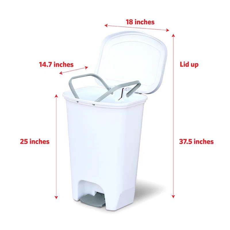 GLAD™ GLAD™ White Plastic Step Trash Can