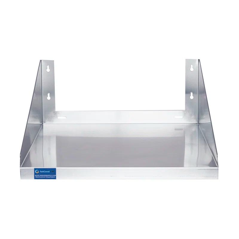Amgood 12 in. x 36 in. Stainless Steel Wall Shelf with Side Guards